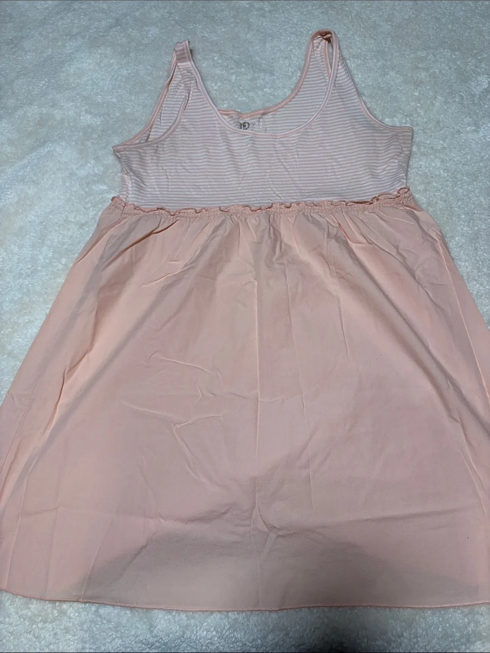 new directions Peach Striped Tank Chemise